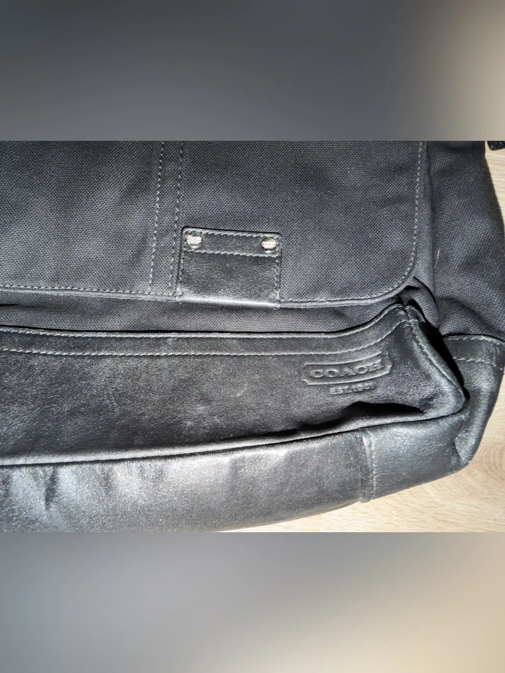 Coach Black Canvas & Leather Messenger Bag